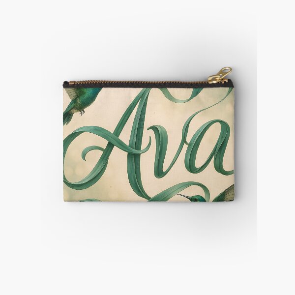 Item preview, AVA Hummingbird Silk Script – Botanical Calligraphy Name Print designed and sold by VoidBloom Studio.