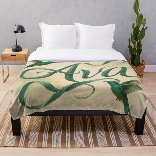 Item preview, AVA Hummingbird Silk Script – Botanical Calligraphy Name Print designed and sold by VoidBloom Studio.