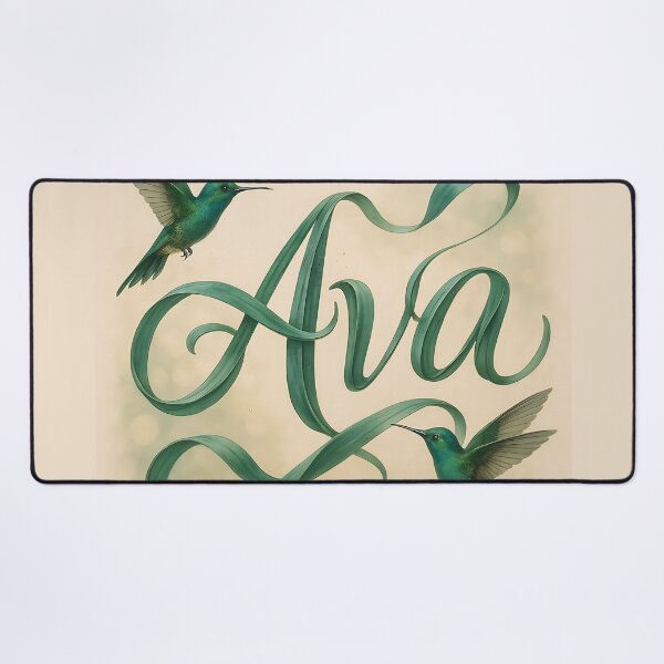 Item preview, AVA Hummingbird Silk Script – Botanical Calligraphy Name Print designed and sold by VoidBloom Studio.