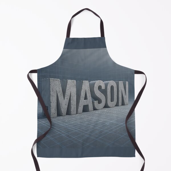 Item preview, MASON Brutalist Concrete Name Art – Industrial Typography on Blueprint Grid designed and sold by VoidBloom Studio.
