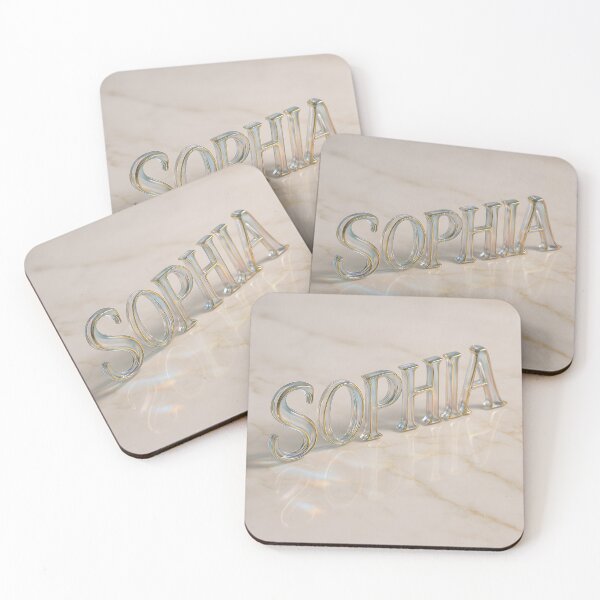 Item preview, SOPHIA Iridescent Glass Name Art – Minimal Luxury Typography on Marble designed and sold by VoidBloom Studio.