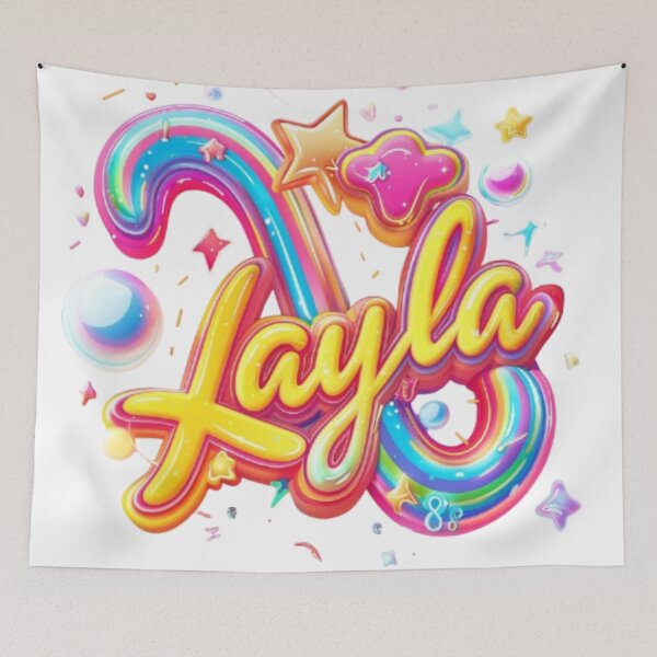 Item preview, Layla – Colorful 3D Lettering Design designed and sold by AlexLineArt.