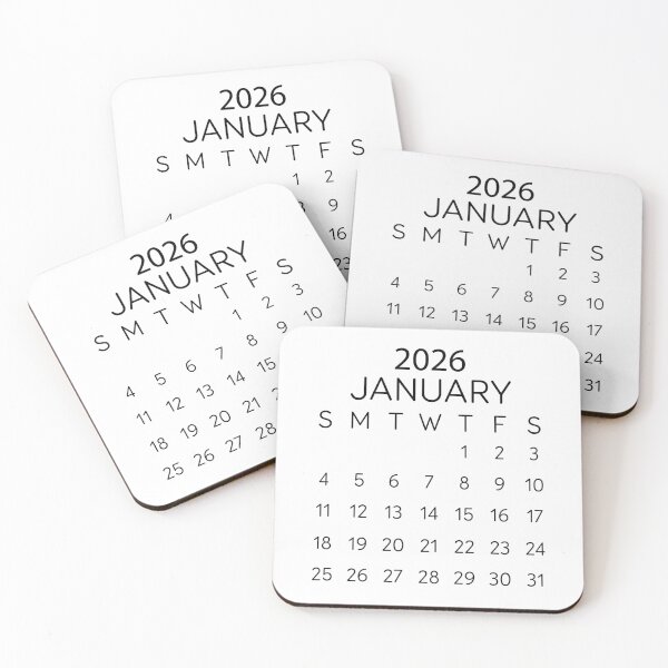 Item preview, January 2026 Minimalist Black Calendar – Sleek Modern Design designed and sold by EmeraldeaDesign.