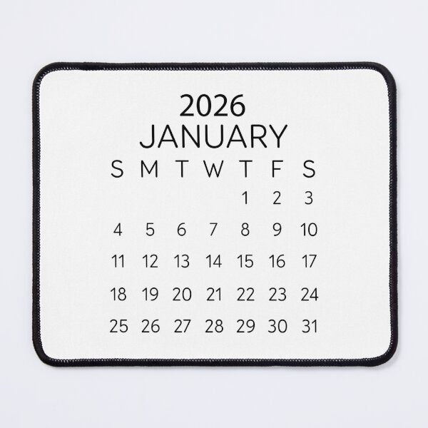 Item preview, January 2026 Minimalist Black Calendar – Sleek Modern Design designed and sold by EmeraldeaDesign.