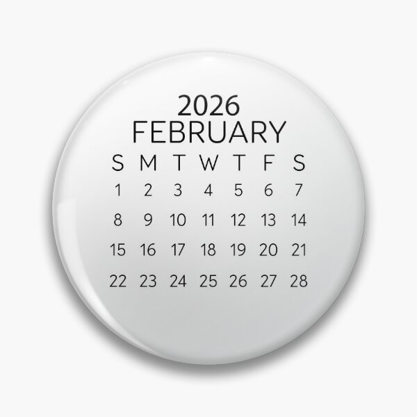 Item preview, February 2026 Minimalist Black Calendar – Sleek Modern Design designed and sold by EmeraldeaDesign.
