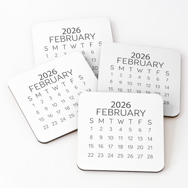 Item preview, February 2026 Minimalist Black Calendar – Sleek Modern Design designed and sold by EmeraldeaDesign.