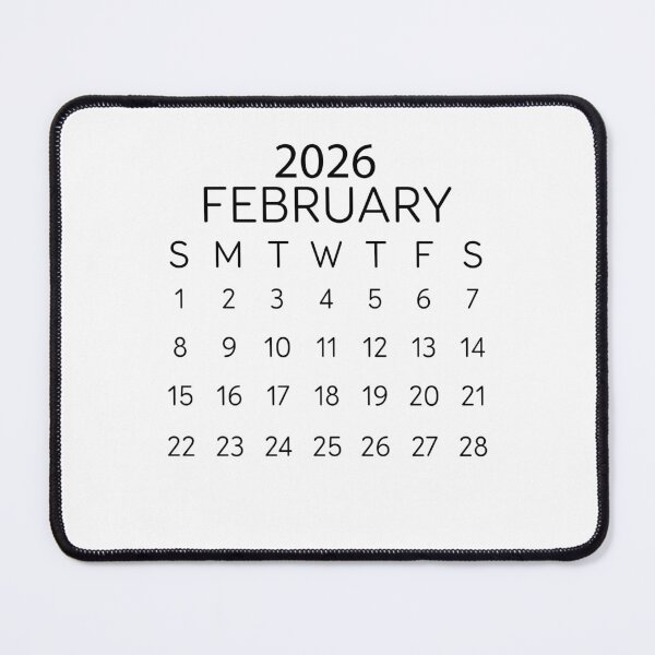 Item preview, February 2026 Minimalist Black Calendar – Sleek Modern Design designed and sold by EmeraldeaDesign.