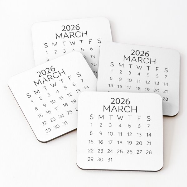 Item preview, March 2026 Minimalist Black Calendar – Clean Stylish Layout designed and sold by EmeraldeaDesign.