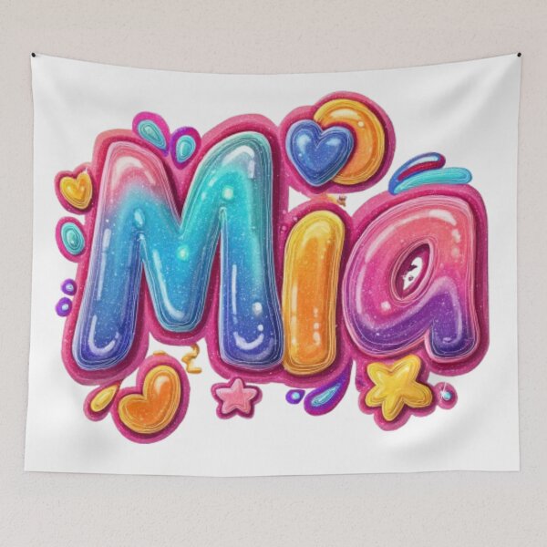 Item preview, Mia – Colorful 3D Lettering Design designed and sold by AlexLineArt.