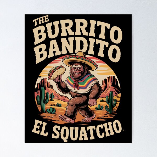 Item preview, Pie Grande Sasquatch Mexicano Divertido Amantes de los Tacos designed and sold by DoorwayThreads.