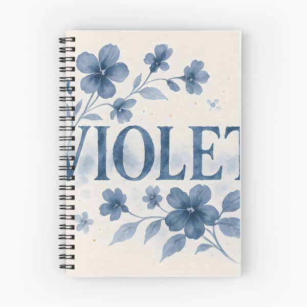 Item preview, VIOLET Indigo Watercolor Name Print – Floral Typography on Textured Paper designed and sold by VoidBloom Studio.