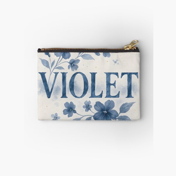 Item preview, VIOLET Indigo Watercolor Name Print – Floral Typography on Textured Paper designed and sold by VoidBloom Studio.