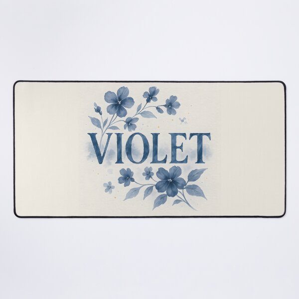 Item preview, VIOLET Indigo Watercolor Name Print – Floral Typography on Textured Paper designed and sold by VoidBloom Studio.