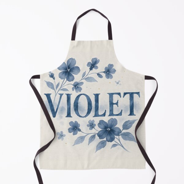 Artikelvorschau, VIOLET Indigo Aquarell Namensdruck – Florale Typografie auf strukturiertem Papier entworfen und verkauft von VoidBloom Studio.