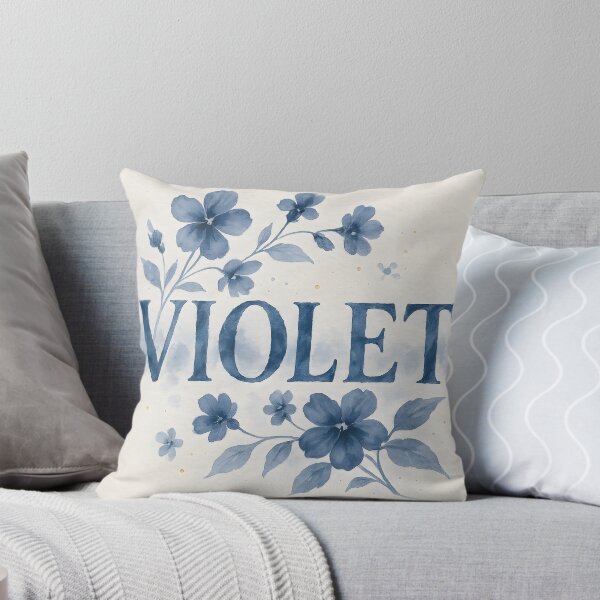Item preview, VIOLET Indigo Watercolor Name Print – Floral Typography on Textured Paper designed and sold by VoidBloom Studio.