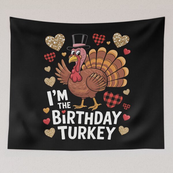 Item preview, Birthday Turkey Funny Happy Thanksgiving designed and sold by DoorwayThreads.