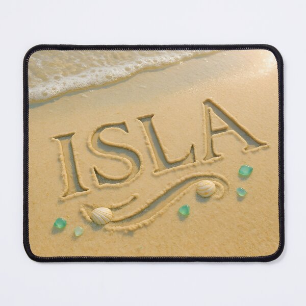 Item preview, ISLA Shoreline Sand Name Print – Beach Calligraphy with Seashells & Sea Glass designed and sold by VoidBloom Studio.
