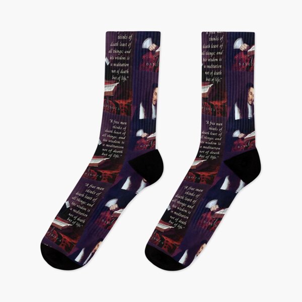 Item preview, Baruch Spinoza quote: “A free man thinks of death least of all things; and his wisdom is a meditation not of death but of life.” designed and sold by artbleed.
