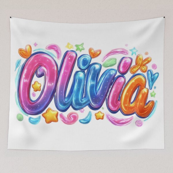 Item preview, Olivia – Colorful 3D Lettering Design designed and sold by AlexLineArt.