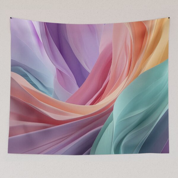 Item preview, Abstract Pastel Fabric Waves designed and sold by Jirka Svetlik, Studio Illuvision.
