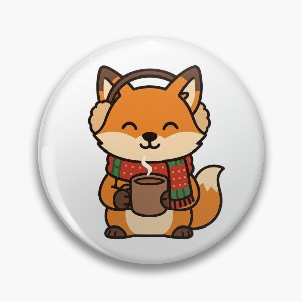 Item preview, Cozy Fsox with Scarf and Cocoa – Cute Winter Christmas Design designed and sold by Confuzz1ed.