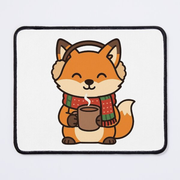 Item preview, Cozy Fsox with Scarf and Cocoa – Cute Winter Christmas Design designed and sold by Confuzz1ed.
