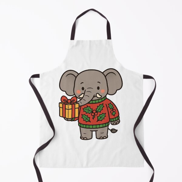 Item preview, Elephant in Festive Jumper with Gift – Holiday Animal Design designed and sold by Confuzz1ed.