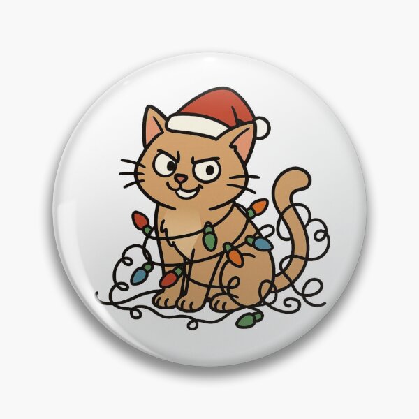 Item preview, Mischievous Cat Tangled in Lights – Funny Christmas Animal designed and sold by Confuzz1ed.