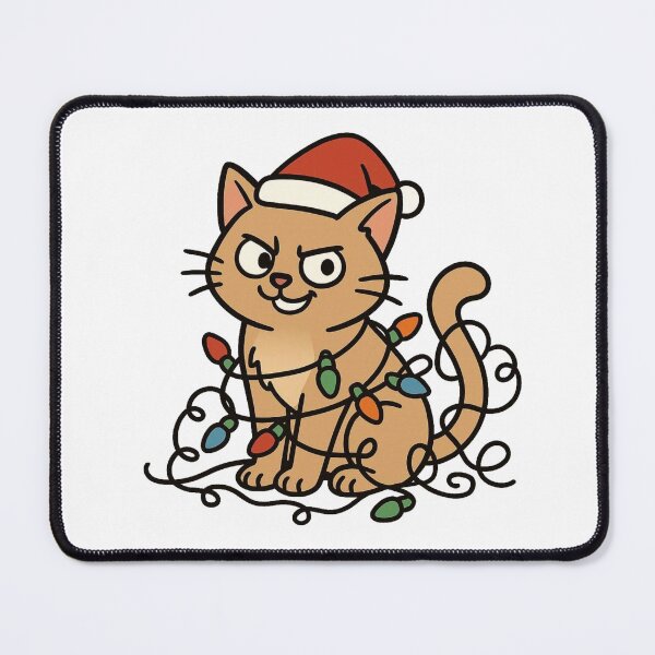 Item preview, Mischievous Cat Tangled in Lights – Funny Christmas Animal designed and sold by Confuzz1ed.