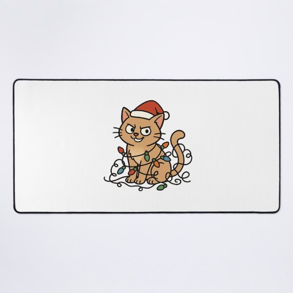 Item preview, Mischievous Cat Tangled in Lights – Funny Christmas Animal designed and sold by Confuzz1ed.