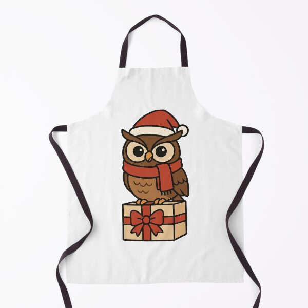 Item preview, Christmas Owl with Scarf on Gift Box – Holiday Animal Art designed and sold by Confuzz1ed.
