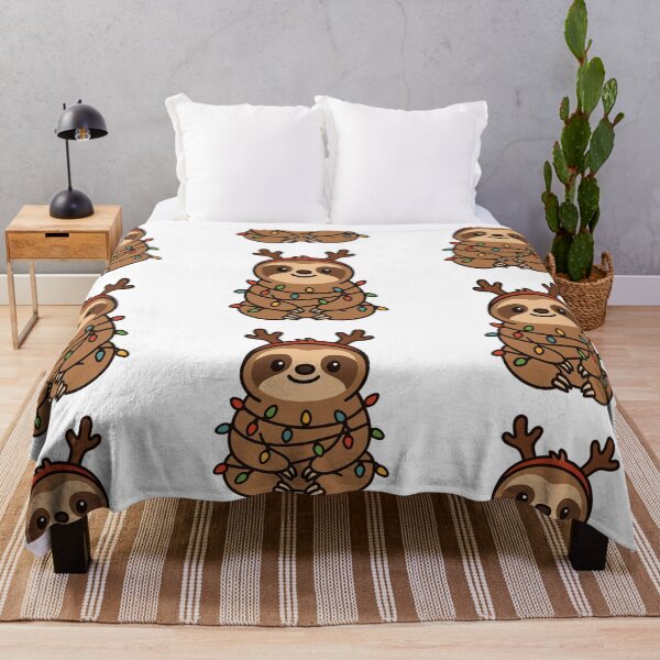 Item preview, Sloth with Reindeer Antlers and Lights – Funny Christmas Animal designed and sold by Confuzz1ed.