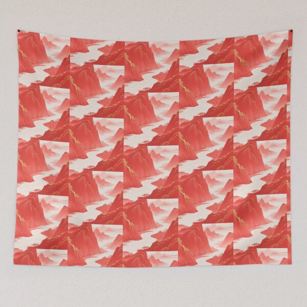 Item preview, Crimson River Passage Through Golden Peaks designed and sold by zzz888.