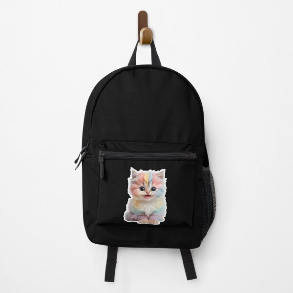 Item preview, Fluffy Rainbow Kitten – Cute Pastel Kawaii Cat Illustration designed and sold by Tiatooty.