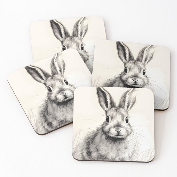 Item preview, Vintage Rabbit Drawing, Antique Rabbit Sketch, Antique Bunny Print, Vintage Rabbit Painting, Black & White Drawing, Nursery Decor designed and sold by SavageVision.