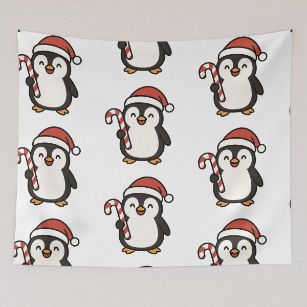 Item preview, Festive Penguin with Candy Cane – Cute Christmas Animal designed and sold by Confuzz1ed.