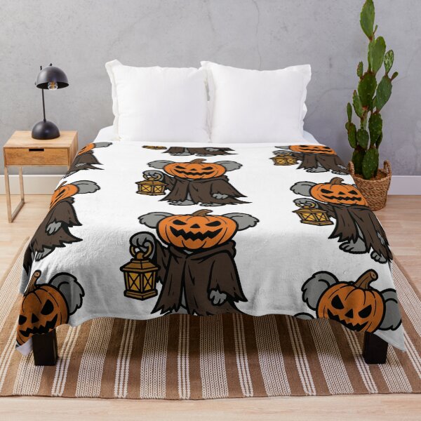 Item preview, Pumpkin-Headed Koala with Lantern – Spooky Halloween Creature designed and sold by Confuzz1ed.