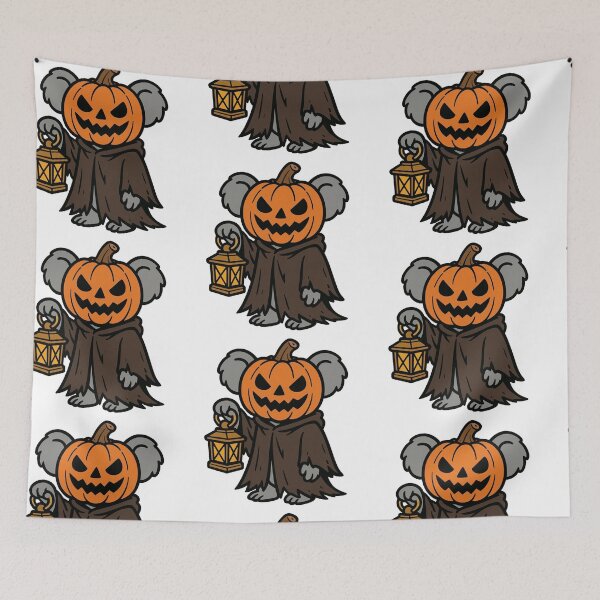 Item preview, Pumpkin-Headed Koala with Lantern – Spooky Halloween Creature designed and sold by Confuzz1ed.