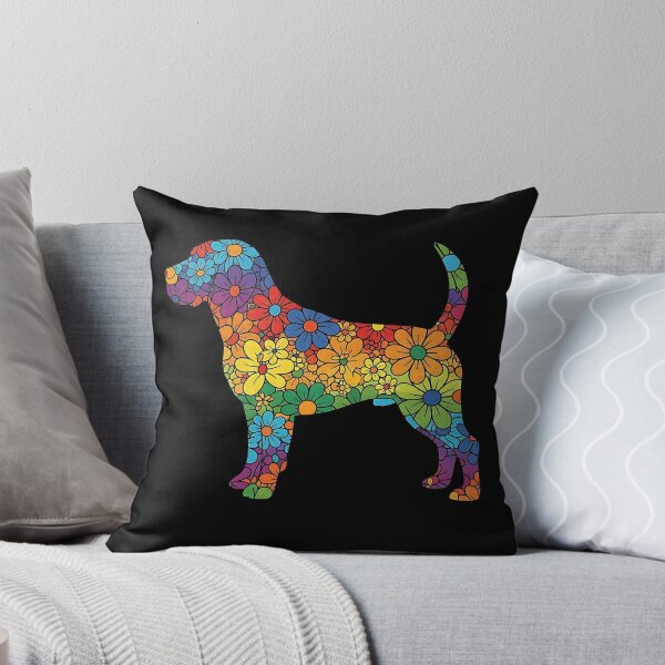 Item preview, Floral Rainbow Beagle – Decorative Dog Silhouette designed and sold by DesignedByMarty.