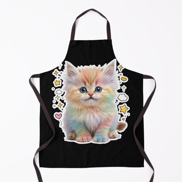 Item preview, Fluffy Rainbow Kitten – Cute Pastel Kawaii Cat Illustration designed and sold by Tiatooty.