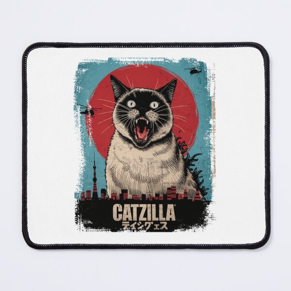 Item preview, Catzilla Roaring Cat in Tokyo Retro Cat Japanese Horror Anime designed and sold by yana-lbot.
