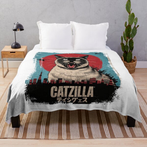 Item preview, Catzilla Roaring Cat in Tokyo Retro Cat Japanese Horror Anime   designed and sold by yana-lbot.