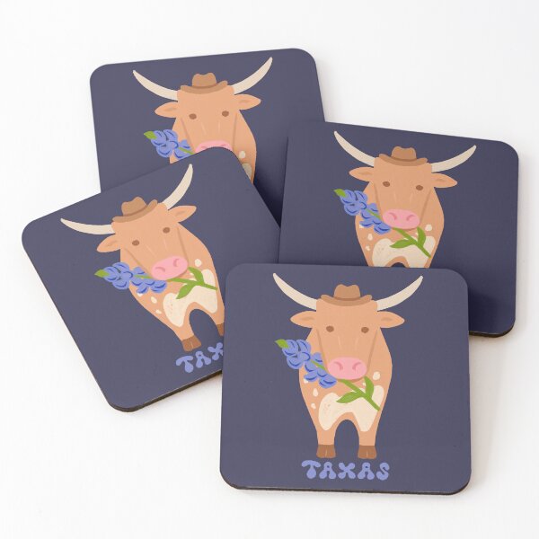 Item preview, Texas Longhorn with State Flower Bluebonnet with a Cowboy Hat designed and sold by Lillian C Art.