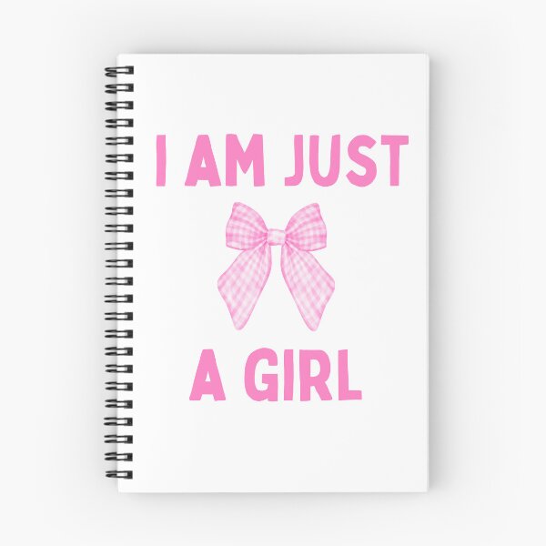 Item preview,  "I Am Just A Girl" Pink Gingham Bow Design designed and sold by ArtSparkCo.