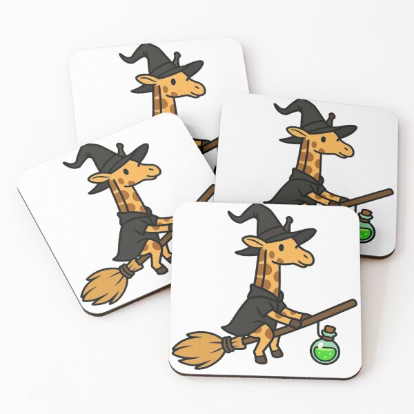 Item preview, Witch Giraffe on Broomstick – Magical Halloween Animal designed and sold by Confuzz1ed.