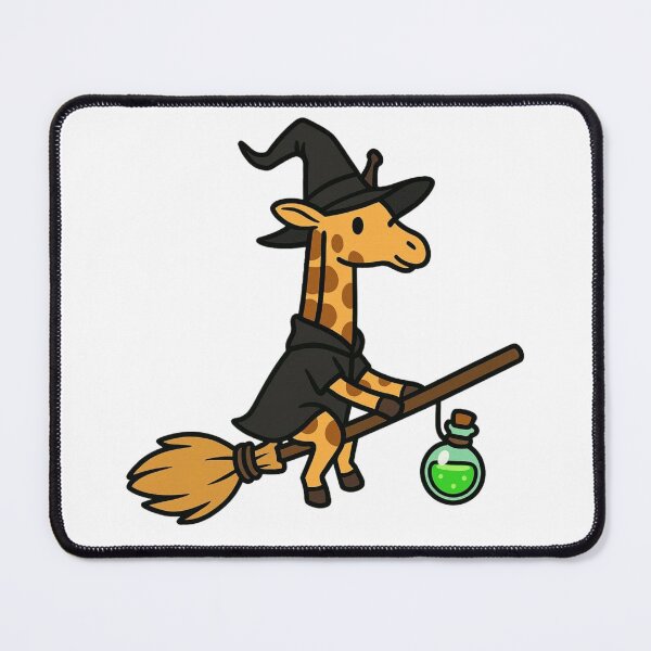 Item preview, Witch Giraffe on Broomstick – Magical Halloween Animal designed and sold by Confuzz1ed.