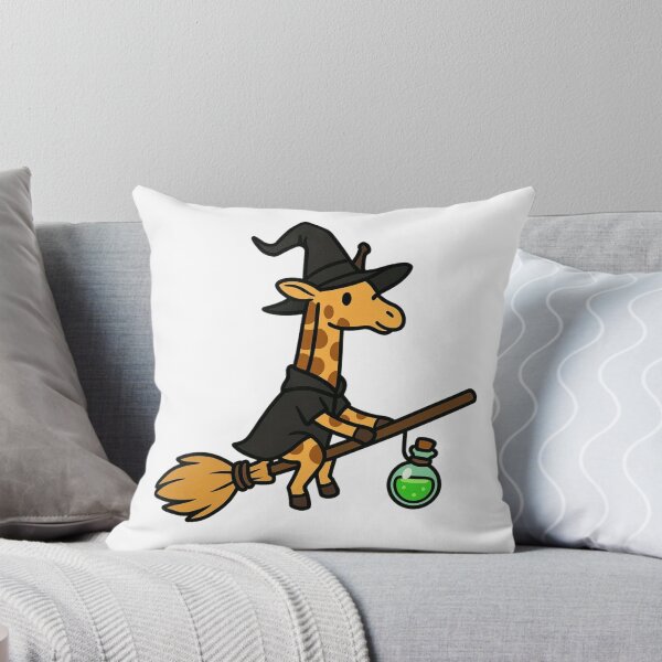 Item preview, Witch Giraffe on Broomstick – Magical Halloween Animal designed and sold by Confuzz1ed.