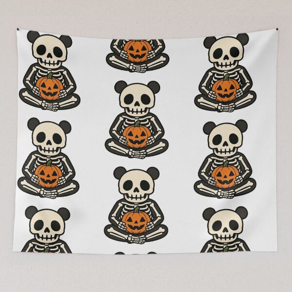 Item preview, Skeleton Panda with Jack-O’-Lantern – Spooky Halloween Design designed and sold by Confuzz1ed.