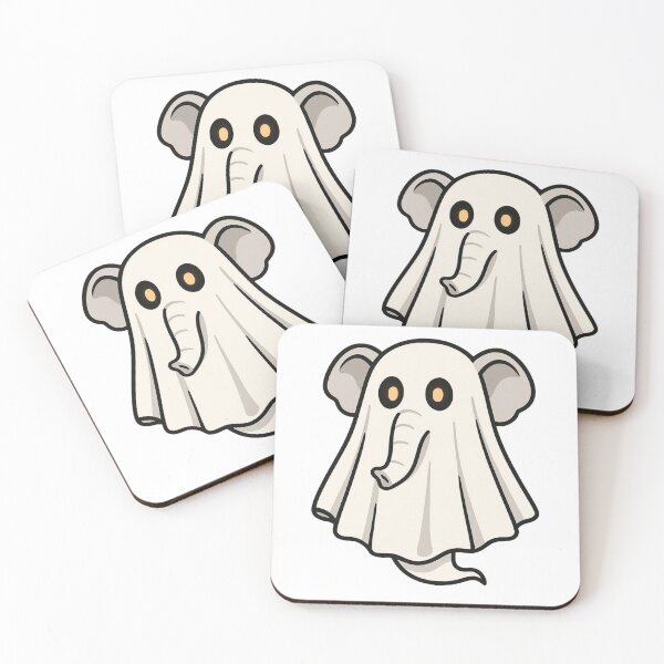 Item preview, Ghost Elephant with Glowing Eyes – Funny Halloween Spirit designed and sold by Confuzz1ed.