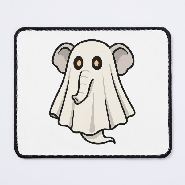 Item preview, Ghost Elephant with Glowing Eyes – Funny Halloween Spirit designed and sold by Confuzz1ed.